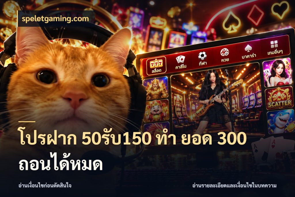 โปรฝาก 50รับ150 ทํา ยอด 300 ถอนได้หมด จุดเด่นของเครดิตที่คนชอบเกมอยากรู้ สไตล์ speletgaming.com