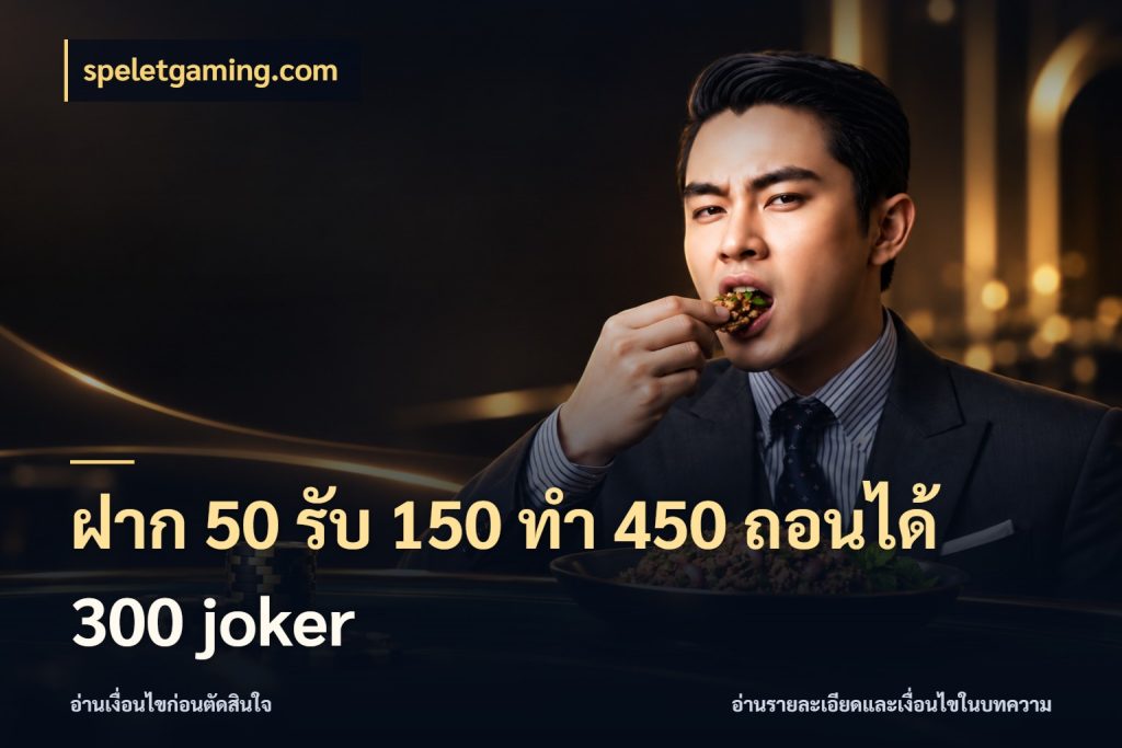 ฝาก 50 รับ 150 ทํา 450 ถอนได้ 300 joker จับประเด็นยอดรับก่อนเลือกความสนุก กับ speletgaming.com