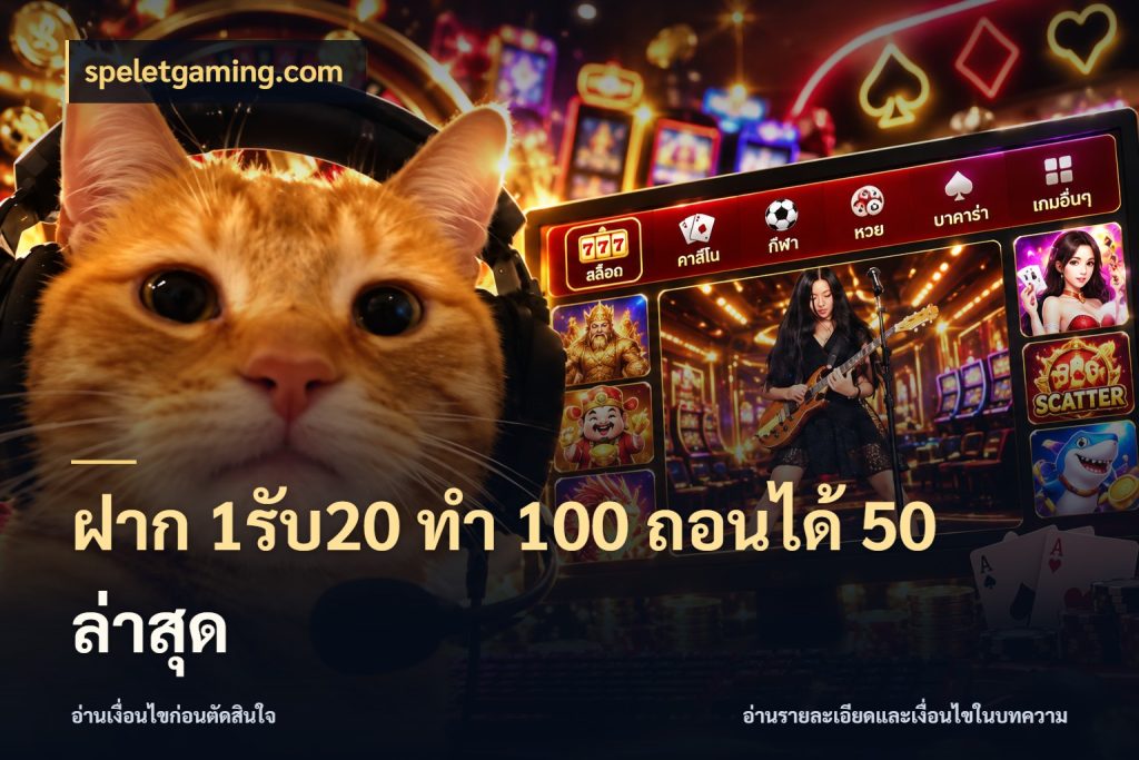 ฝาก 1รับ20 ทํา 100 ถอนได้ 50 ล่าสุด เครดิตกับรูปแบบโปรที่ตรงใจ สไตล์ speletgaming.com