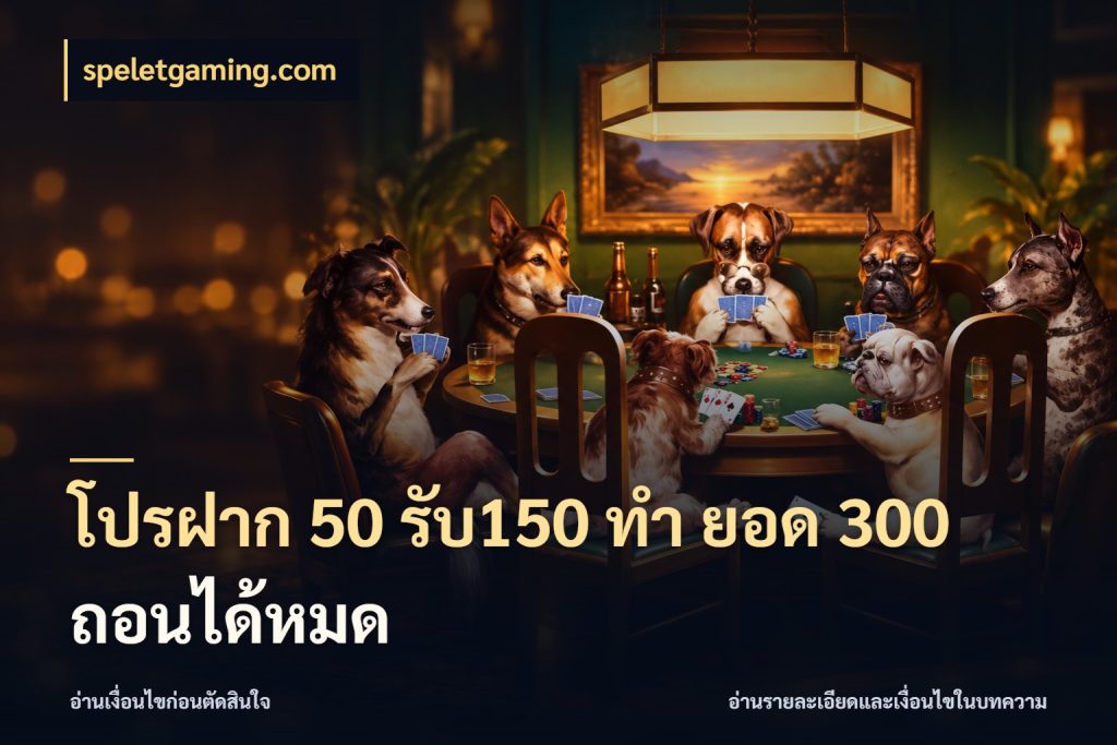 โปรฝาก 50 รับ150 ทํา ยอด 300 ถอนได้หมด speletgaming.com สีสันของโปรฝากและยอดรับ