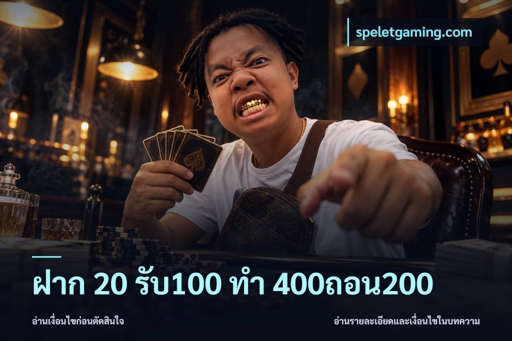 ฝาก 20 รับ100 ทํา 400ถอน200