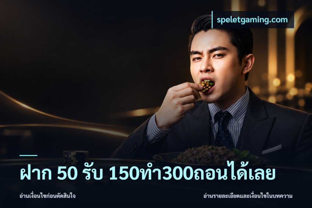 ฝาก 50 รับ 150ทำ300ถอนได้เลย
