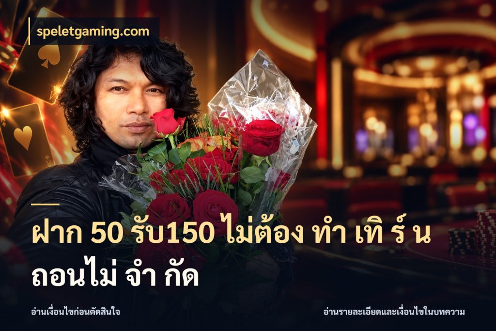 ฝาก 50 รับ150 ไม่ต้อง ทํา เทิ ร์ น ถอนไม่ จํา กัด speletgaming.com โปรยอดรับที่สายเกมสนใจ