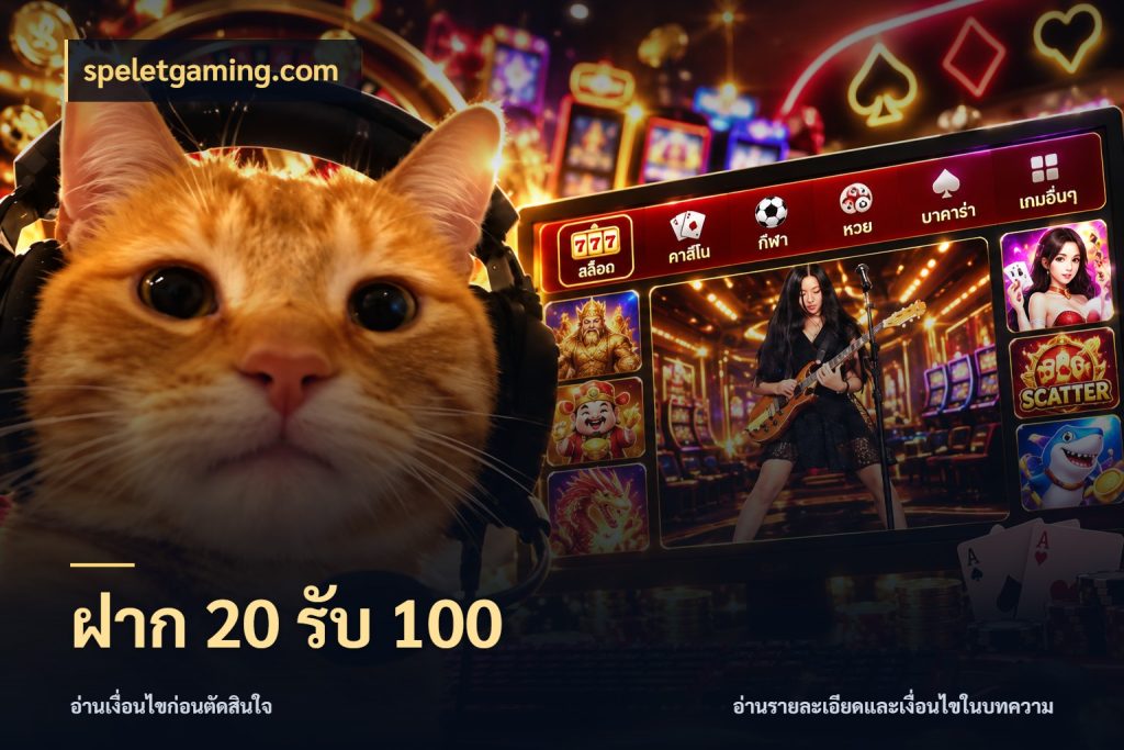 ฝาก 20 รับ 100 รูปแบบโบนัสกับสิทธิ์ของสายเกม สไตล์ speletgaming.com