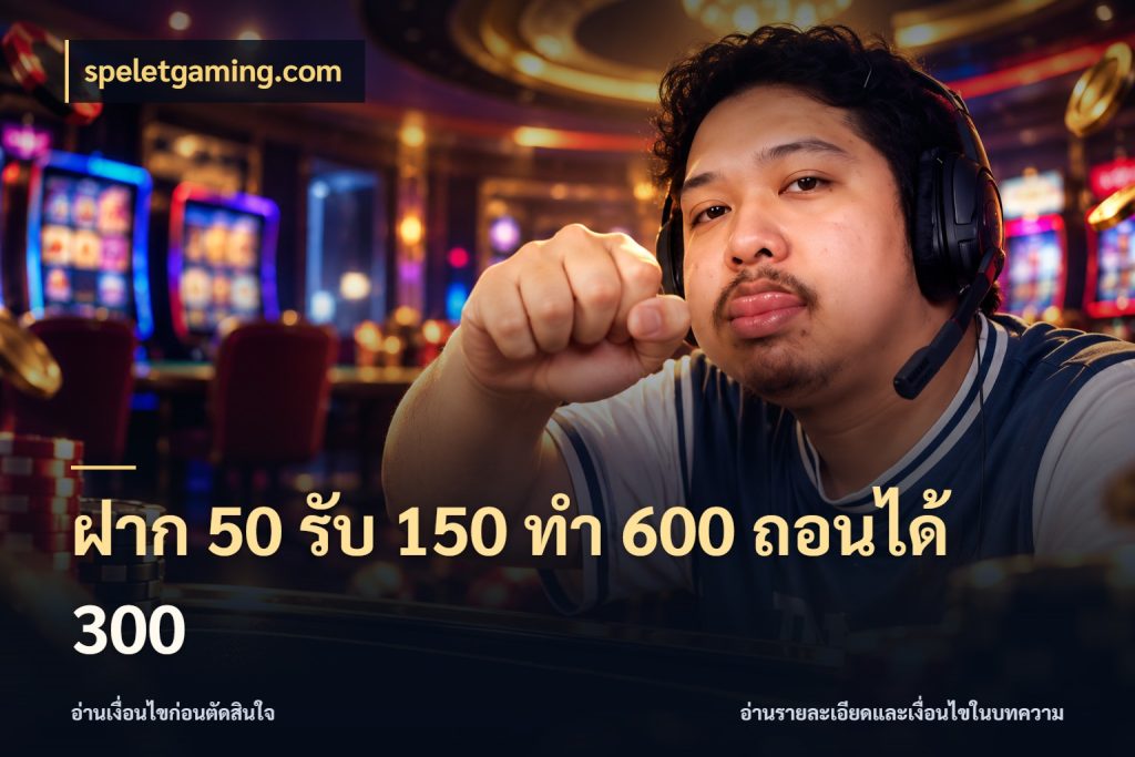 ฝาก 50 รับ 150 ทํา 600 ถอนได้ 300 สายโบนัสเลือกจังหวะสนุกได้อย่างไร ในมุม speletgaming.com