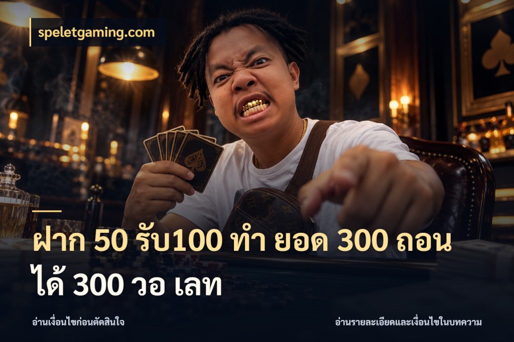 ฝาก 50 รับ100 ทํา ยอด 300 ถอนได้ 300 วอ เลท speletgaming.com โปรกับเกมที่ชอบเลือกให้ตรงสไตล์