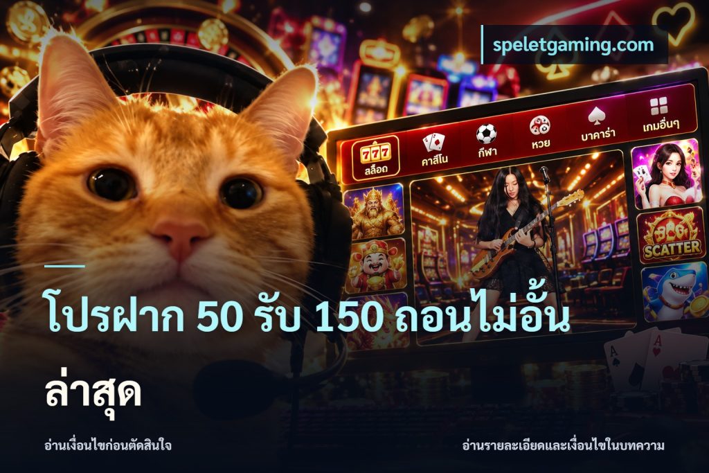โปรฝาก 50 รับ 150 ถอนไม่อั้น ล่าสุด