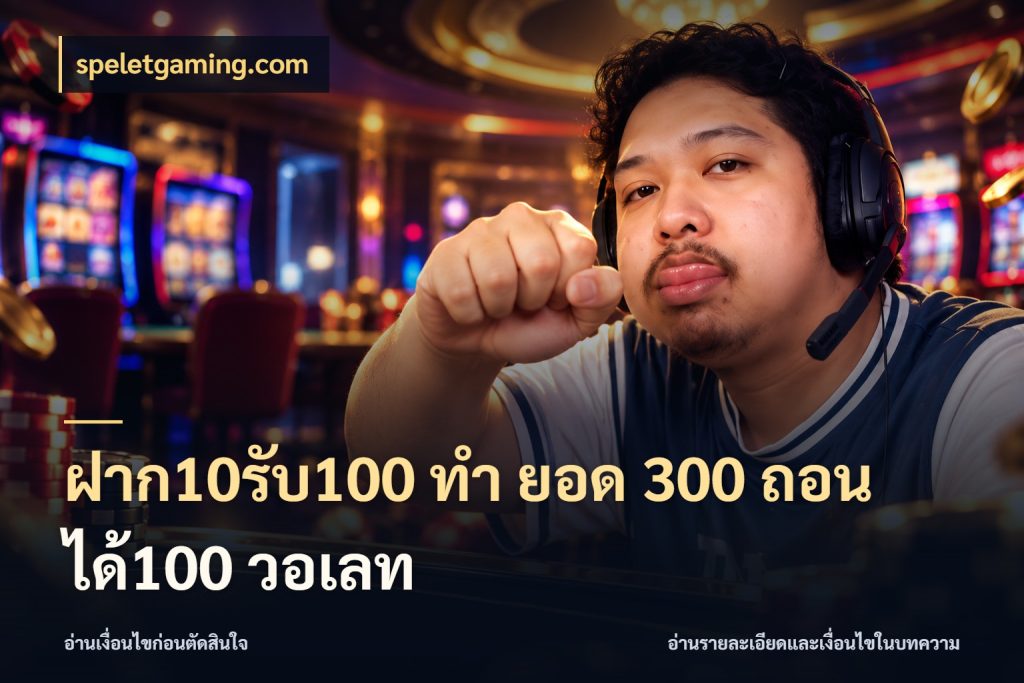 ฝาก10รับ100 ทํา ยอด 300 ถอนได้100 วอเลท speletgaming.com สีสันของโปรฝากและยอดรับ