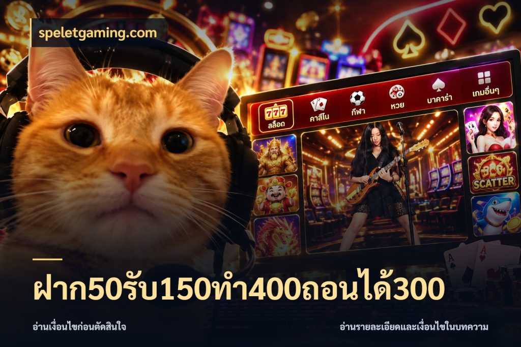 ฝาก50รับ150ทํา400ถอนได้300 เครดิตกับรูปแบบโปรที่ตรงใจ กับ speletgaming.com