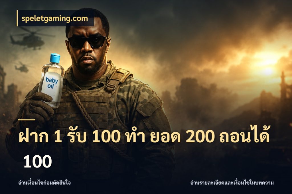 ฝาก 1 รับ 100 ทํา ยอด 200 ถอนได้ 100 ยอดฝากและยอดรับในมุมของคนชอบลุ้น ในมุม speletgaming.com