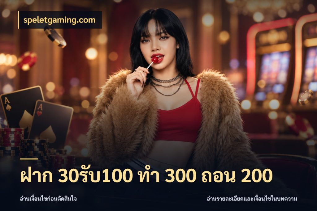 ฝาก 30รับ100 ทํา 300 ถอน 200 เครดิตกับรูปแบบโปรที่ตรงใจ กับ speletgaming.com