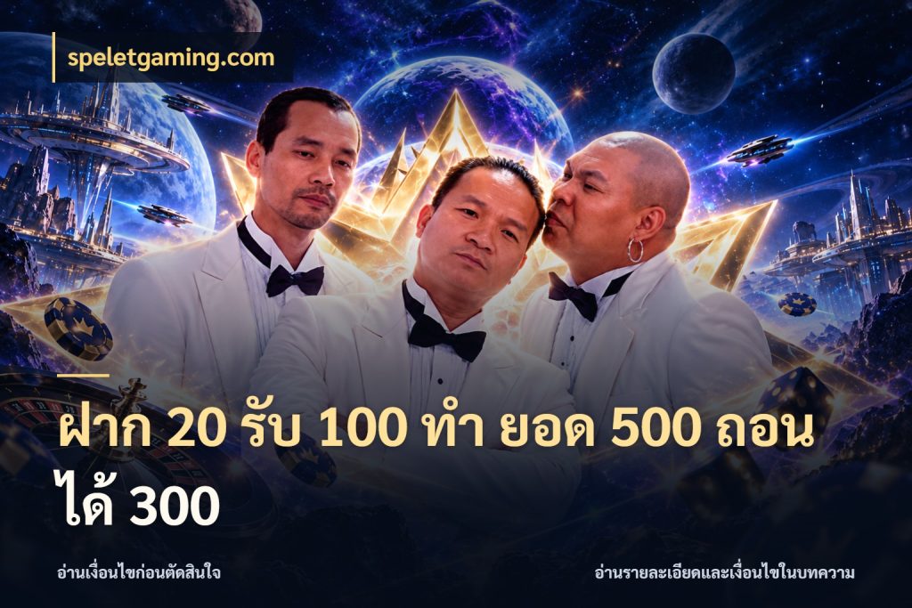 ฝาก 20 รับ 100 ทํา ยอด 500 ถอนได้ 300 สายโบนัสเลือกจังหวะสนุกได้อย่างไร กับ speletgaming.com
