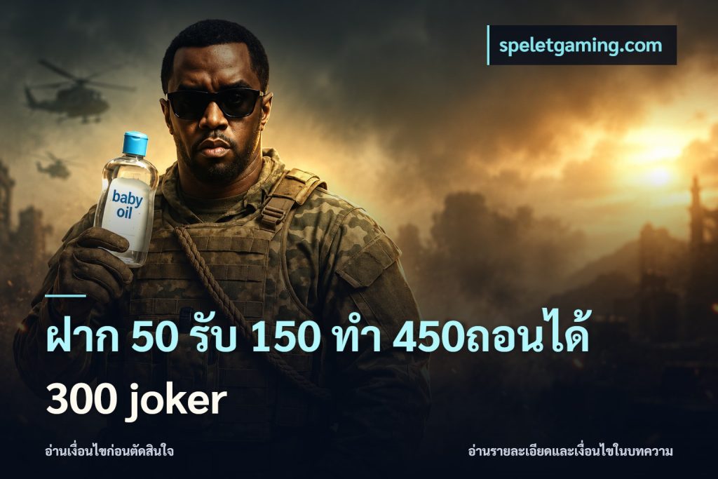 ฝาก 50 รับ 150 ทํา 450ถอนได้ 300 joker