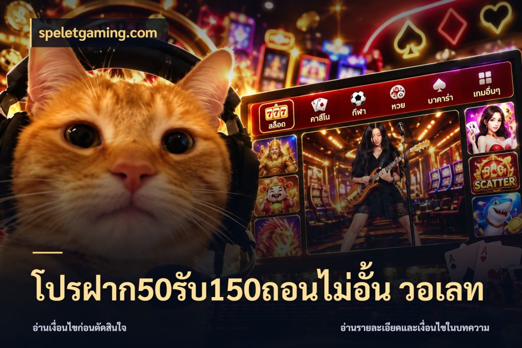 โปรฝาก50รับ150ถอนไม่อั้น วอเลท รูปแบบโบนัสกับสิทธิ์ของสายเกม กับ speletgaming.com