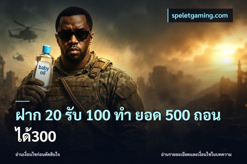 ฝาก 20 รับ 100 ทํา ยอด 500 ถอนได้300