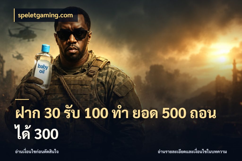 ฝาก 30 รับ 100 ทํา ยอด 500 ถอนได้ 300 จุดเด่นของเครดิตที่คนชอบเกมอยากรู้ ในมุม speletgaming.com