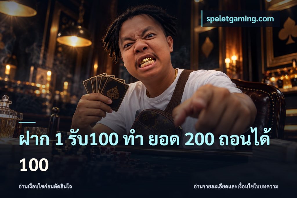 ฝาก 1 รับ100 ทํา ยอด 200 ถอนได้ 100