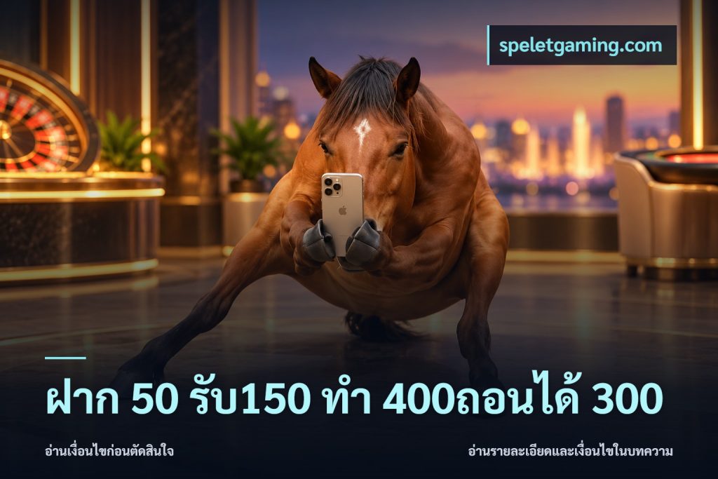 ฝาก 50 รับ150 ทํา 400ถอนได้ 300